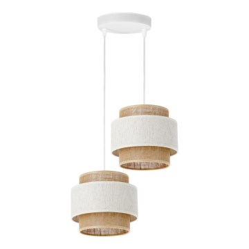 Luster na kanapu BOHO 2xE27/60W/230V krem/juta