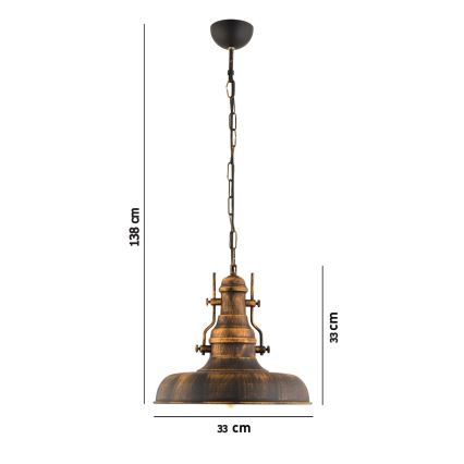 Luster na lancu 1xE27/40W/230V bronzan