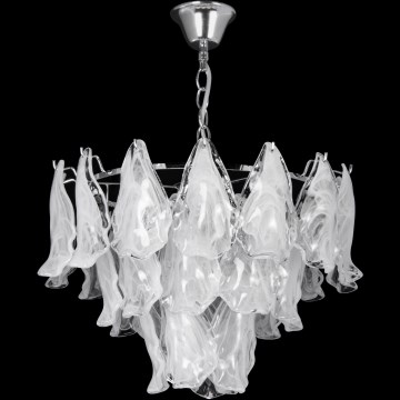 Luster na lancu 4xE27/60W/230V, prečnik 40 cm, sjajni hrom/bela