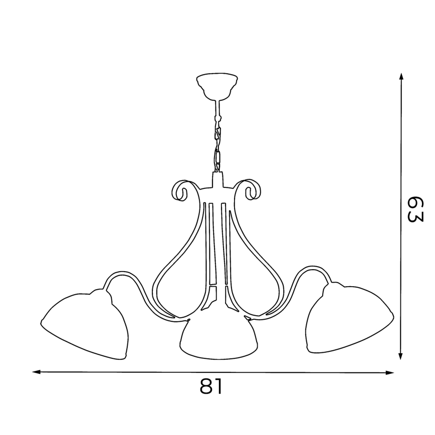 Luster na lancu ANTICA 3xE27/60W/230V
