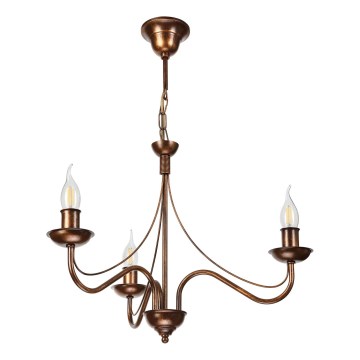 Luster na lancu ANTON 3xE14/15W/230V bronzan