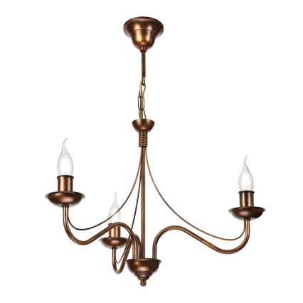 Luster na lancu ANTON 3xE14/15W/230V bronzan