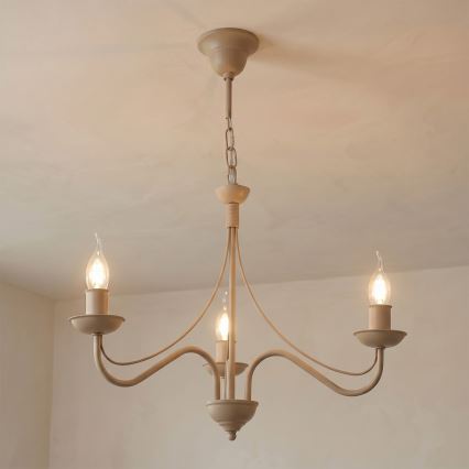 Luster na lancu ANTON 3xE14/60W/230V bež