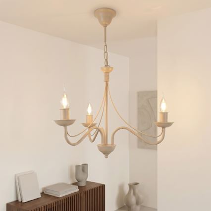 Luster na lancu ANTON 3xE14/60W/230V bež