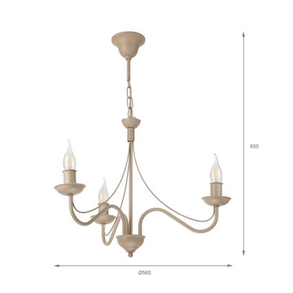 Luster na lancu ANTON 3xE14/60W/230V bež