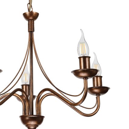 Luster na lancu ANTON 5xE14/15W/230V bronzan