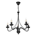Luster na lancu ANTON 5xE14/15W/230V crne boje