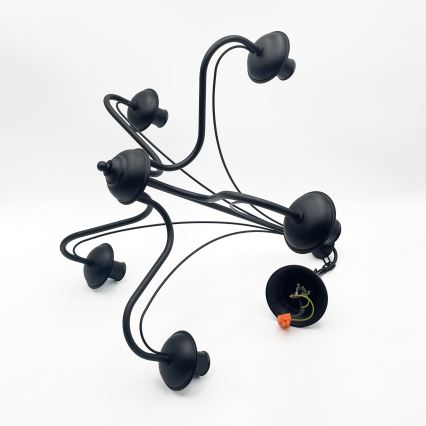 Luster na lancu ANTON 5xE14/15W/230V crne boje