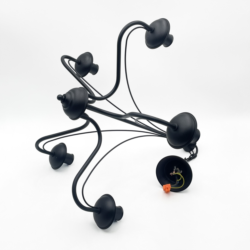 Luster na lancu ANTON 5xE14/15W/230V crne boje