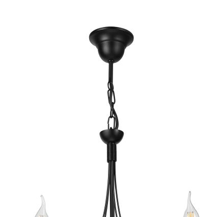 Luster na lancu ANTON 5xE14/15W/230V crne boje
