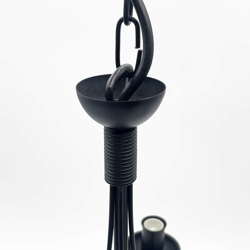 Luster na lancu ANTON 5xE14/15W/230V crne boje