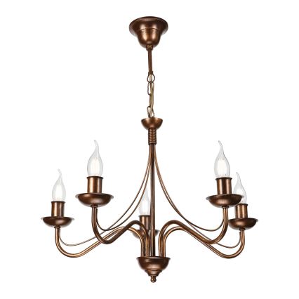 Luster na lancu ANTON 5xE14/15W/230V u bronzi