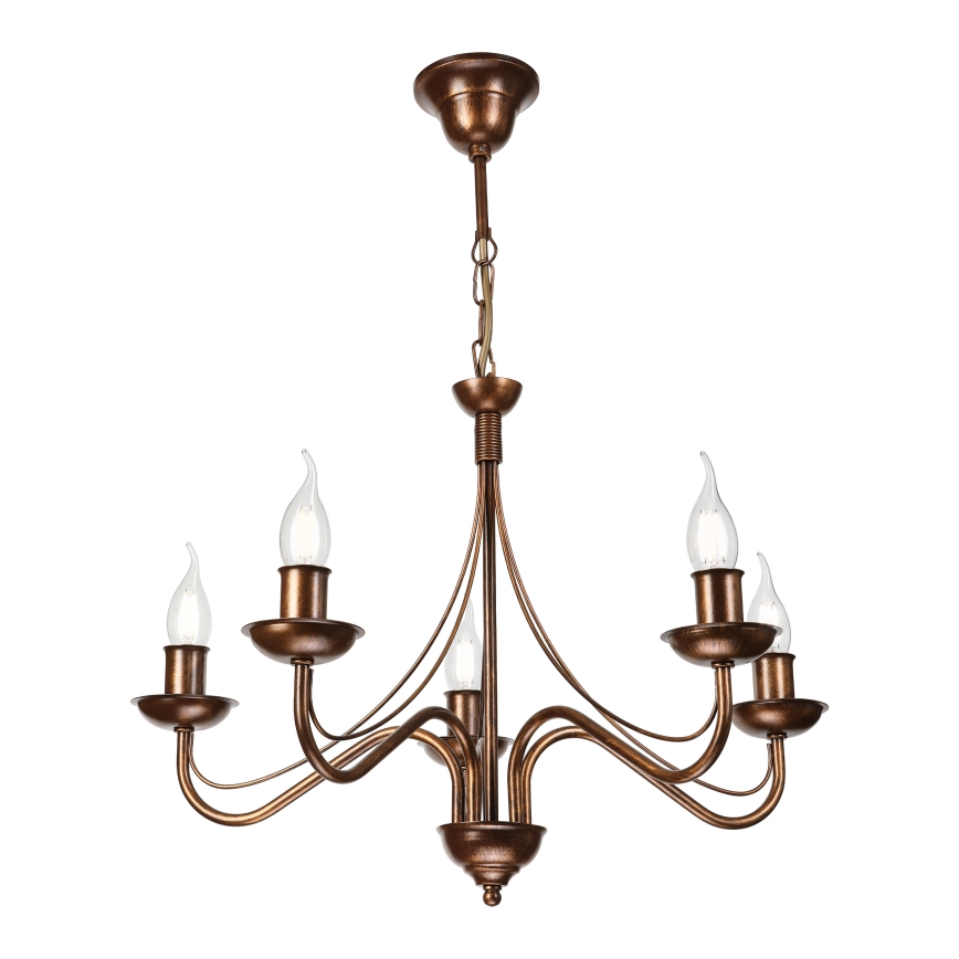 Luster na lancu ANTON 5xE14/15W/230V u bronzi