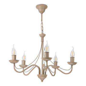Luster na lancu ANTON 5xE14/60W/230V bež
