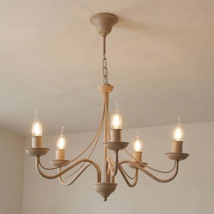 Luster na lancu ANTON 5xE14/60W/230V bež