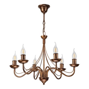 Luster na lancu ANTON 6xE14/60W/230V bronzan