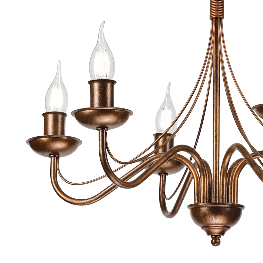 Luster na lancu ANTON 6xE14/60W/230V bronzan