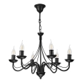 Luster na lancu ANTON 6xE14/60W/230V crne boje