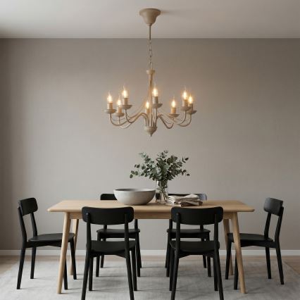 Luster na lancu ANTON 8xE14/60W/230V bež