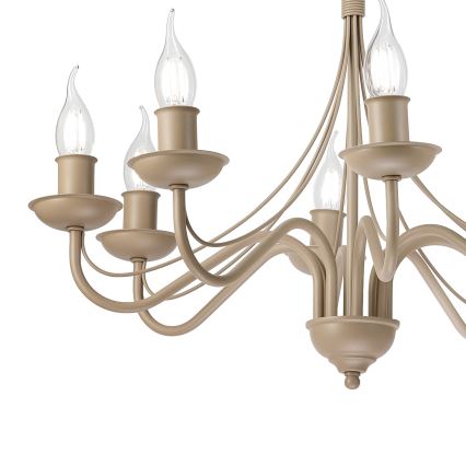 Luster na lancu ANTON 8xE14/60W/230V bež