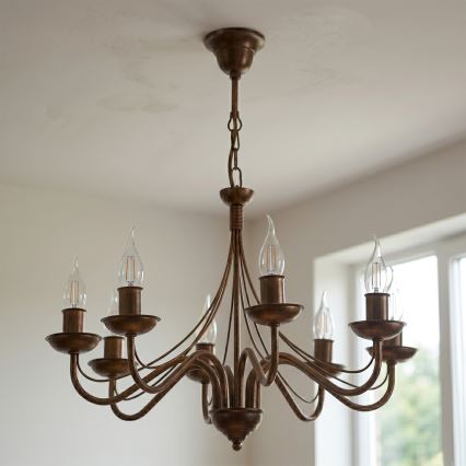 Luster na lancu ANTON 8xE14/60W/230V bronzan