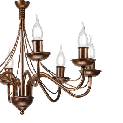 Luster na lancu ANTON 8xE14/60W/230V bronzan