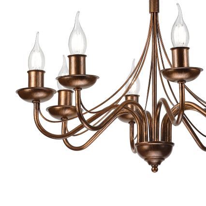 Luster na lancu ANTON 8xE14/60W/230V bronzan