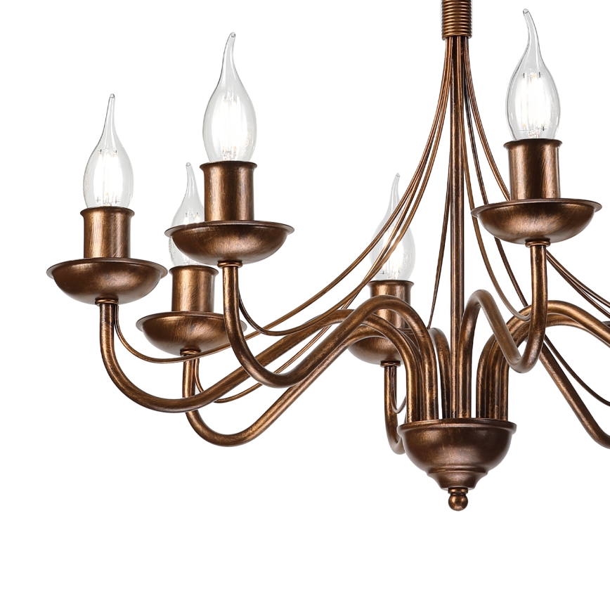 Luster na lancu ANTON 8xE14/60W/230V bronzan