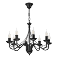 Luster na lancu ANTON 8xE14/60W/230V crna