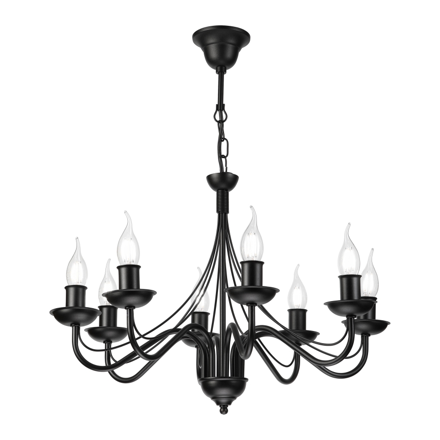 Luster na lancu ANTON 8xE14/60W/230V crna