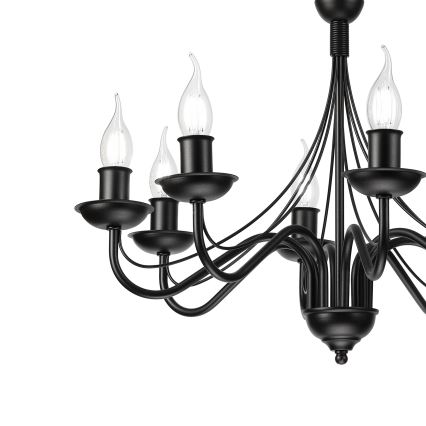 Luster na lancu ANTON 8xE14/60W/230V crna