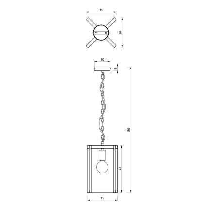 Luster na lancu ARNOLD 1xE27/60W/230V crne boje