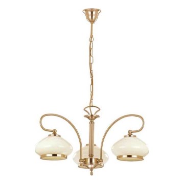 Luster na lancu ASTORIA 3xE27/15W/230V zlatna