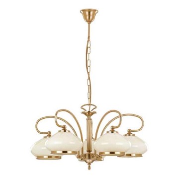 Luster na lancu ASTORIA 5xE27/15W/230V zlatni