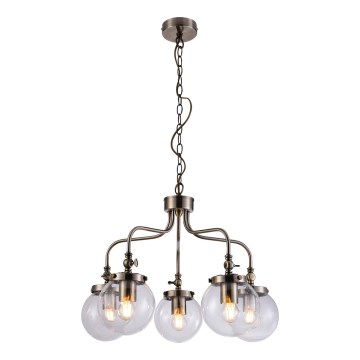 Luster na lancu BALLET 5xE27/40W/230V mat hrom