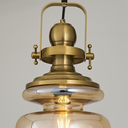 Luster na lancu BOTTLE 1xE27/40W/230V zlatne boje