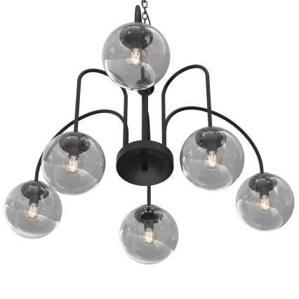 Luster na lancu CAMBRIDGE 6xE14/60W/230V crna