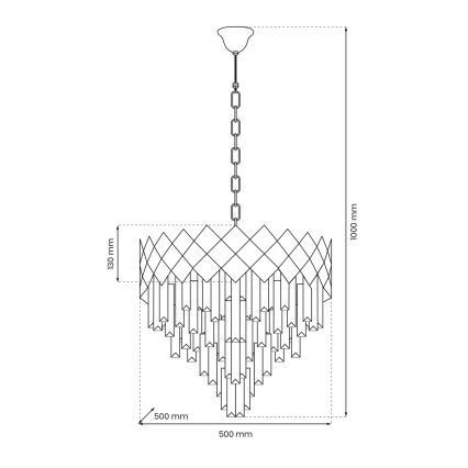 Luster na lancu CARISMA 9xE14/40W/230V matni hrom