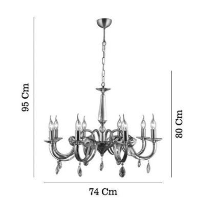 Luster na lancu CASTRO 8xE14/40W/230V zlatna