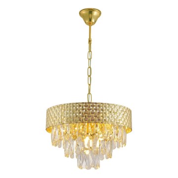 Luster na lancu CHARLIZE 4xE14/10W/230V zlatni