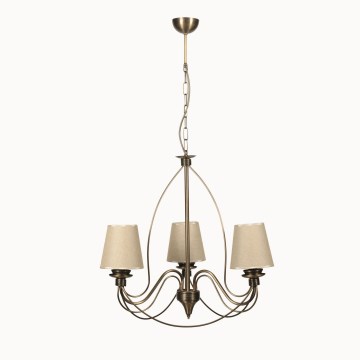 Luster na lancu CLASSIC 3xE14/40W/230V bronza/bež
