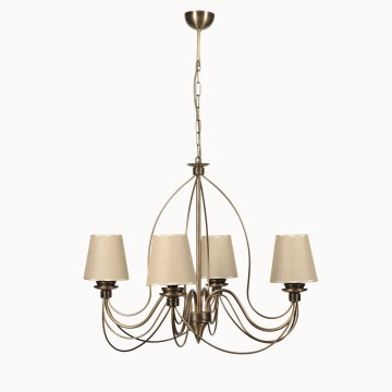 Luster na lancu CLASSIC 4xE14/40W/230V bronza/bež