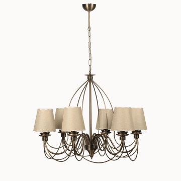 Luster na lancu CLASSIC 6xE14/40W/230V bronza/bež