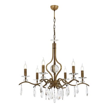 Luster na lancu CLASSIC 6xE14/40W/230V u bronzanom finišu