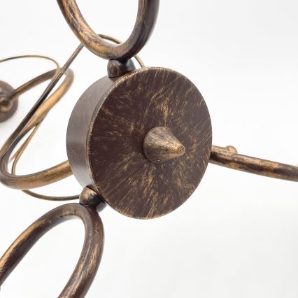 Luster na lancu COBRA 5xE27/60W/230V bronza/patina