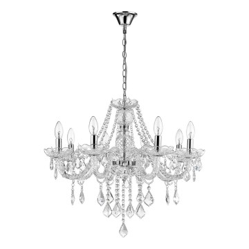 Luster na lancu CRISTALLO 8xE14/60W/230V sjajni hrom