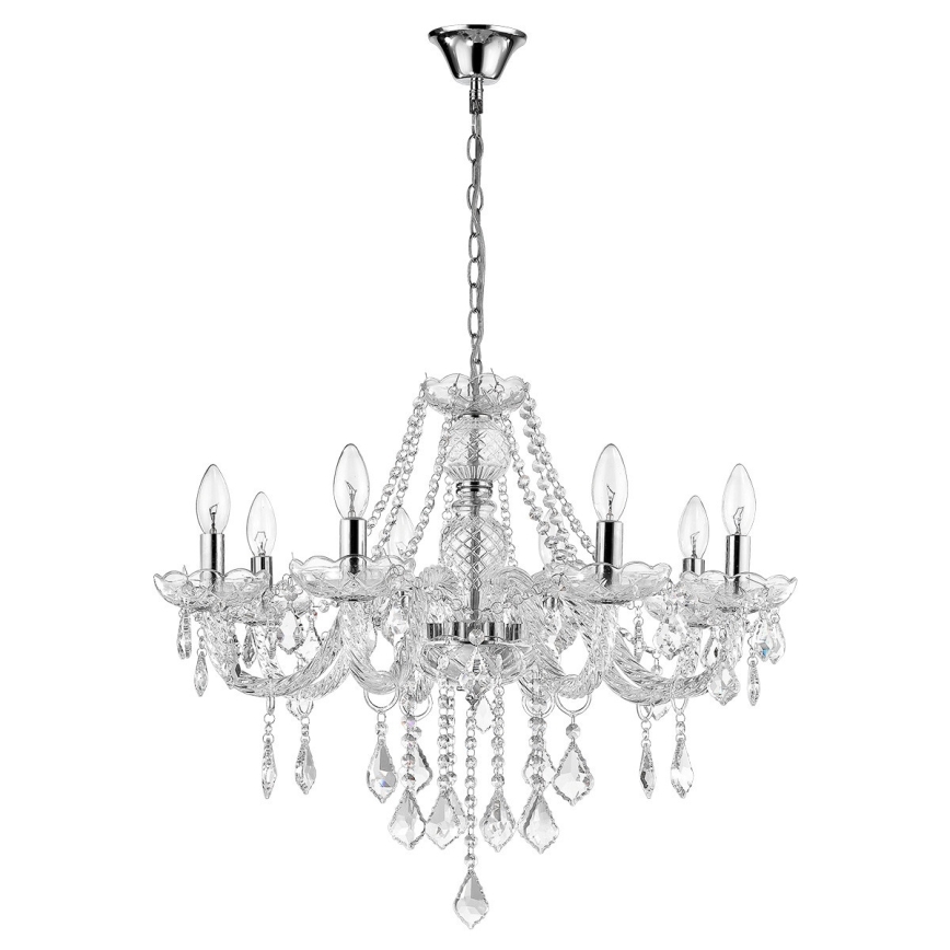 Luster na lancu CRISTALLO 8xE14/60W/230V sjajni hrom