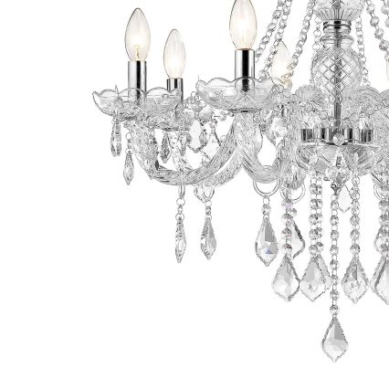 Luster na lancu CRISTALLO 8xE14/60W/230V sjajni hrom