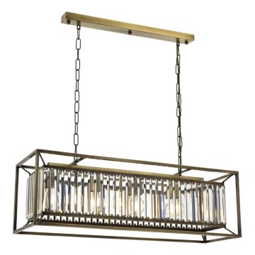 Luster na lancu CRYSTALLINE 4xE27/6W/230V bronzan