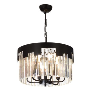 Luster na lancu CRYSTALLINE 6xE27/40W/230V crni